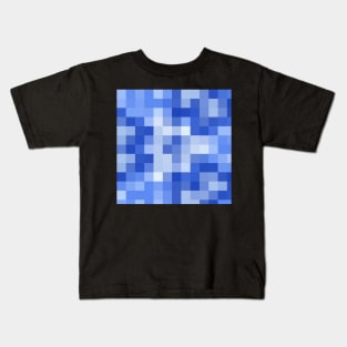 Mosaic of Abstract Blue Triangle Kids T-Shirt